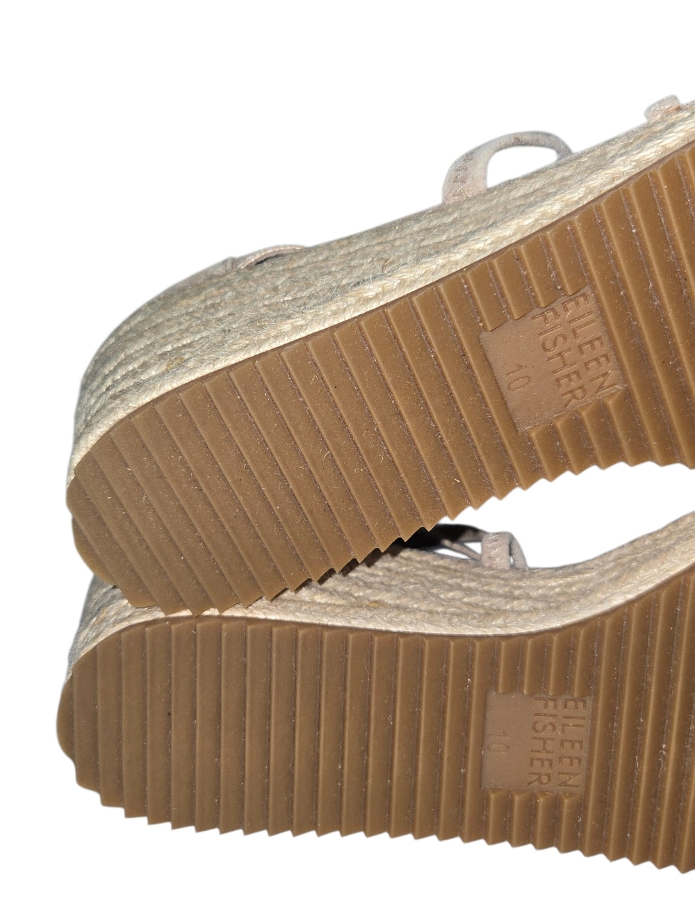 Eileen Fisher Wanda Metallic Suede Espadrille Wedge Sandals - Picture 13 of 15